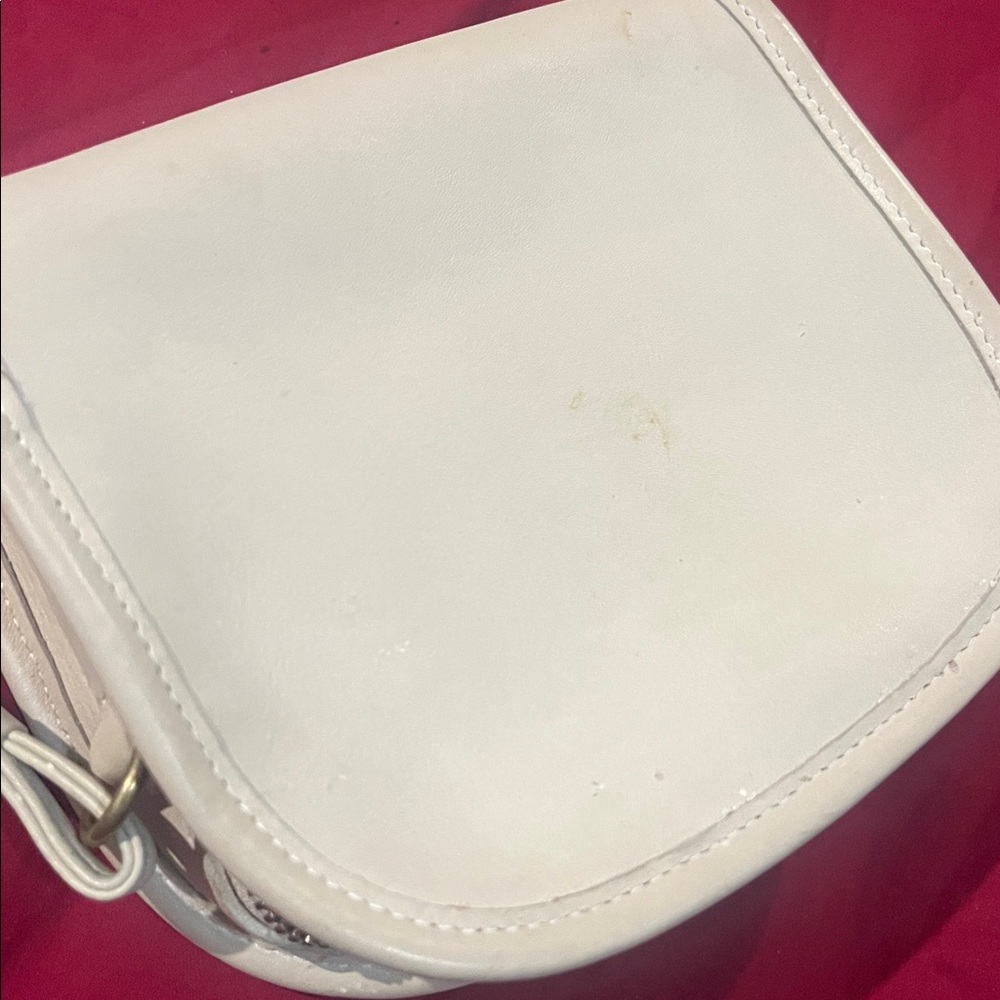 Vintage 90's Leather Coach Abbie Crossbody Bag Bone color - Picture 10 of 12